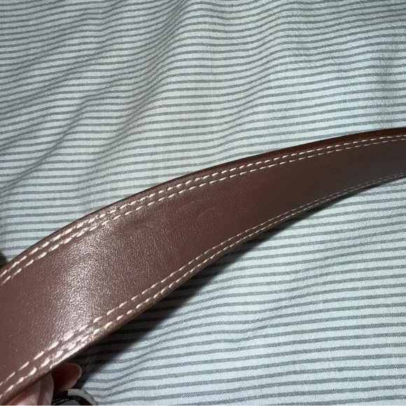 Coach Pleated Brown Leather Shoulder Buckle Bag - Picture 13 of 15